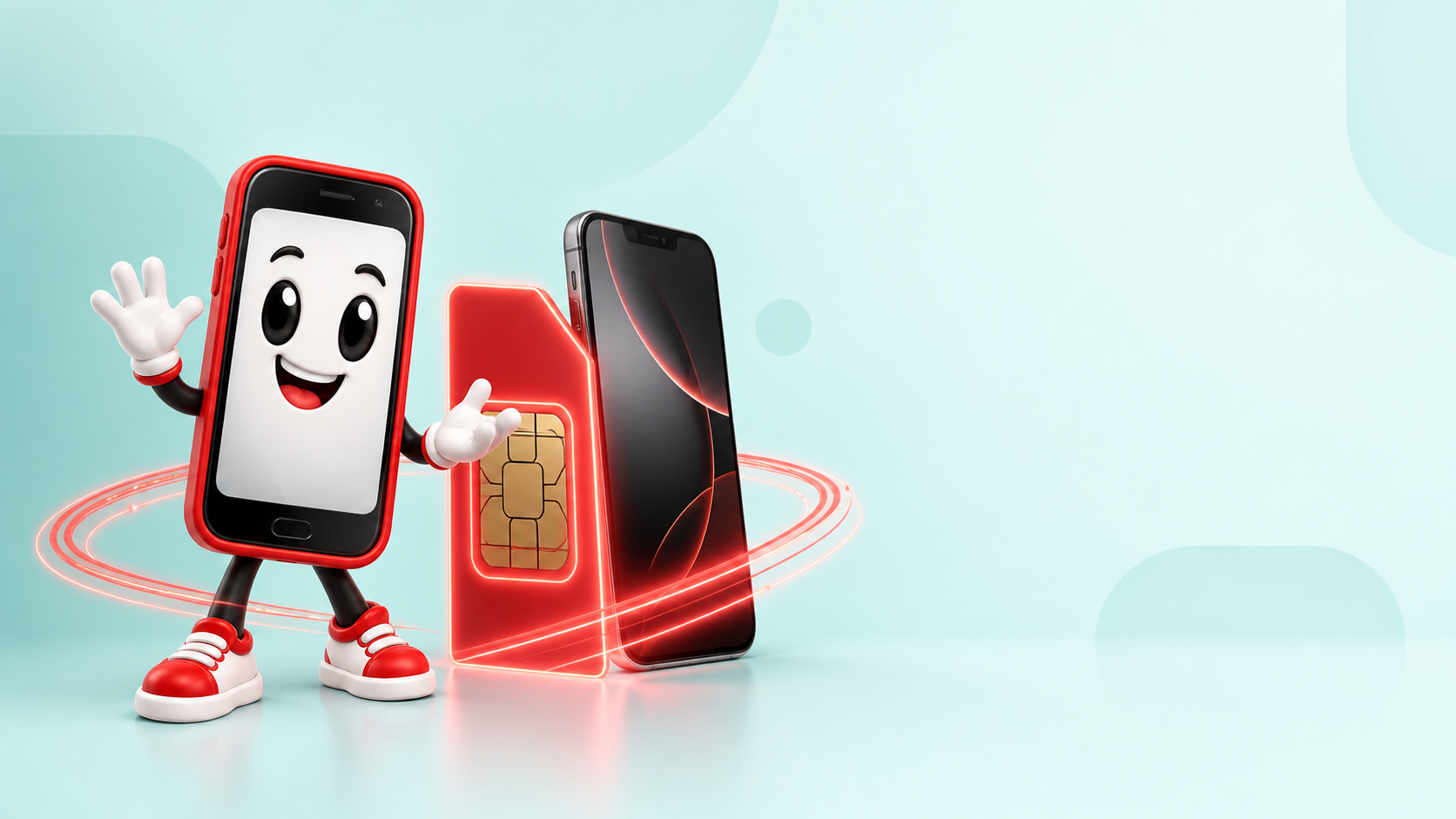 Smarti con chip y teléfono para servicios móviles